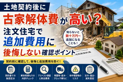 土地契約後に古家解体費が高い？注文住宅で追加費用に後悔しない確認ポイント