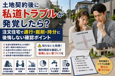 土地契約後に私道トラブルが発覚したら？注文住宅で通行・掘削・持分に後悔しない確認ポイント