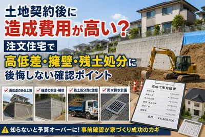 土地契約後に造成費用が高い？注文住宅で高低差・擁壁・残土処分に後悔しない確認ポイント