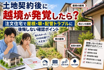土地契約後に越境が発覚したら？注文住宅で屋根・塀・配管トラブルに後悔しない確認ポイント