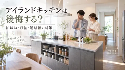 アイランドキッチンは後悔する？油はね・収納・通路幅の対策